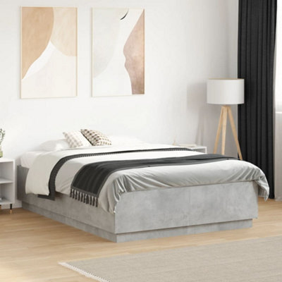 Berkfield Bed Frame Without Mattress Concrete Grey 140X190 Cm - image 1