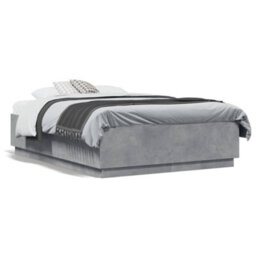 Berkfield Bed Frame Without Mattress Concrete Grey 140X190 Cm - thumbnail 2