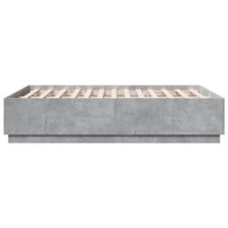 Berkfield Bed Frame Without Mattress Concrete Grey 140X190 Cm - thumbnail 5