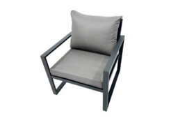 Fimous Outdoor Garden Furniture Set Aluminium Lounge Sofa Square Coffee Table Sets With 4 Stools Dark Grey - thumbnail 5