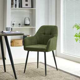 Sonara Modern Dining Chair With Plush Chenille Upholstery, Curved Backrest And Metal Legs - Single/set - thumbnail 2