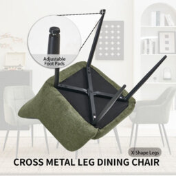 Sonara Modern Dining Chair With Plush Chenille Upholstery, Curved Backrest And Metal Legs - Single/set - thumbnail 6