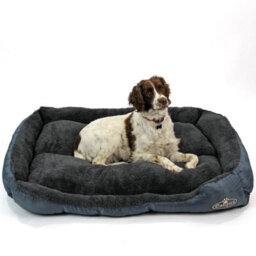 Actiaspet Dog Bed Cat Washable Xx-Large Grey Soft Faux Fur Fleece Cushion Pet Puppy Basket - thumbnail 2