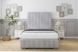 "Sloomy Langston Silver Naples Bed Frame With Mattress With 50"" Upholstered Headboard 3' Single" - thumbnail 1