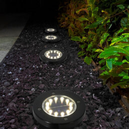 Gavea Black Solar-Powered Integrated Led Outdoor Ground Light