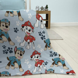 Character World Paw Patrol Fleece Blanket Sketchy Kids Chase Marshall Paws Blue Soft Throw - thumbnail 7