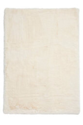 Modern Silky Faux Fur Plain Shaggy Ivory Rug For Living & Dining Room-60Cm X 120Cm (1Ft. 11In. X 3Ft. 11In.) - thumbnail 1