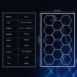 14X Hexagon Led Lights Car Detail Garage Workshop Retail Lighting Wall Lamp - thumbnail 5