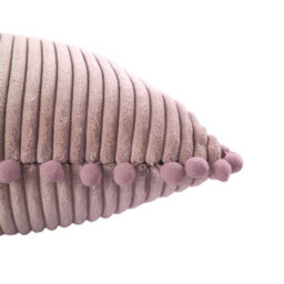 Thehotsale Warm Suede Cushion Cover Pillow Case With Pom-Pom Trim Without Pillow Insert 45Cm W X 45Cm D Pink - thumbnail 8