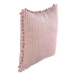 Thehotsale Warm Suede Cushion Cover Pillow Case With Pom-Pom Trim Without Pillow Insert 45Cm W X 45Cm D Pink - thumbnail 5