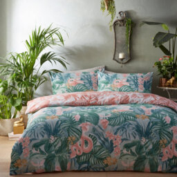 Furn. Medinilla Tropical Reversible Duvet Cover Set, Double, Green - thumbnail 2
