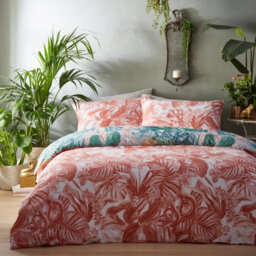 Furn. Medinilla Tropical Reversible Duvet Cover Set, Double, Green - thumbnail 3