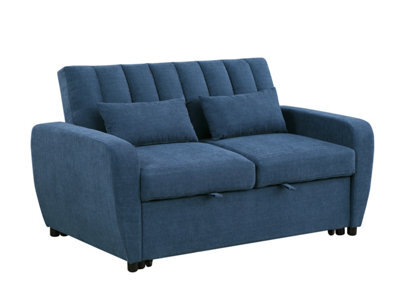 Mattress Guru Gibson Modern And Versatile Fabric 2 Seater, Double, Guest Sofa Bed, Blue - image 1