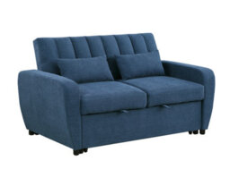 Mattress Guru Gibson Modern And Versatile Fabric 2 Seater, Double, Guest Sofa Bed, Blue