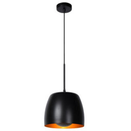Lucide Nolan Classic Pendant Light 24Cm - 1Xe27 - Black - thumbnail 1