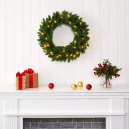 Shatchi Imperial Pine Green Christmas Wreath Fireplaces Stairs Decoration,55Cm - thumbnail 4
