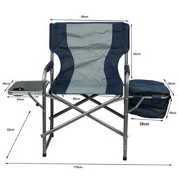 Gr8 Garden Folding Directors Camping Chair Portable Seat With Side Table Storage Cooler Bag - thumbnail 8