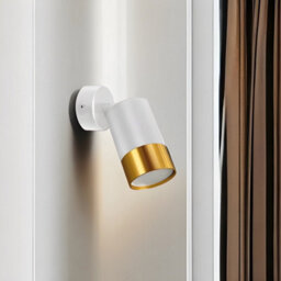 Cgc Puzon White & Gold Gu10 Adjustable Single Gu10 Spotlight Wall Or Ceiling Light - thumbnail 3