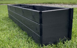 Ruddings Wood Large Wooden Black Trough Planter Garden Rectangular Window Box Fully Assembled 1100mm - thumbnail 3