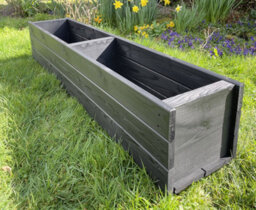 Ruddings Wood Large Wooden Black Trough Planter Garden Rectangular Window Box Fully Assembled 1100mm