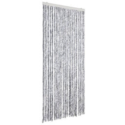 Vidaxl Insect Curtain White And Grey 90X220 Cm Chenille - thumbnail 2