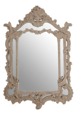 Orsina Vasari Wall Mirror, Grey, Wood, Glass, Synthetic - image 1