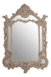 Orsina Vasari Wall Mirror, Grey, Wood, Glass, Synthetic