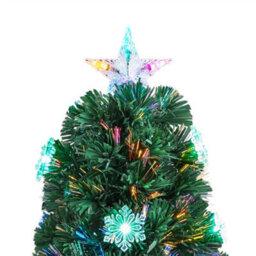 Yaheetech 2Ft Green Fibre Optic Tabletop Prelit Christmas Tree With Multicolour Snow Flake Lights - thumbnail 6