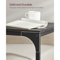 Songmics C-Frame Sofa Table, Industrial Side Table, Metal Bedside Furniture For Living Room, Misty Grey And Ink Black - thumbnail 4