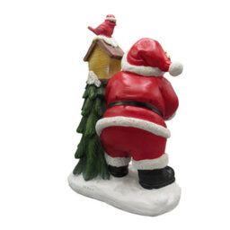 SecureFix Direct Light Up Santa Birdhouse Christmas Figurine (Xmas Ornament Led Decoration Robin) - thumbnail 3