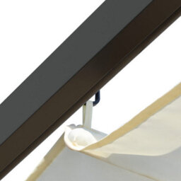 Pergola With Retractable Roof Cream White 3X3 M Steel - thumbnail 5