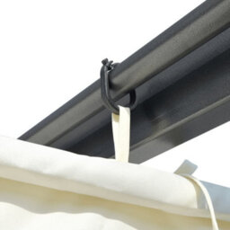 Pergola With Retractable Roof Cream White 3X3 M Steel - thumbnail 6