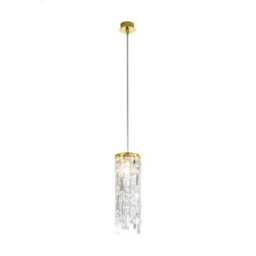 Luminosa Lighting Luminosa Prisma Designer Crystal Pendant Light Polished Gold, 1X G9 - thumbnail 1