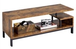 Yaheetech Rustic Brown Industrial Tv Stand With Open Storage Shelf - thumbnail 2