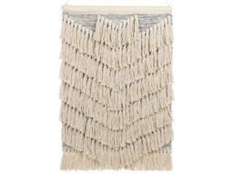 Wyld And Coco Beige Handwoven Cotton Wall Hanging With Tassels, W60 X H106 Cm, Ready To Hang - thumbnail 1