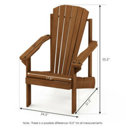 Walplus Furinno Tioman Small Hardwood Adirondack Patio Chair In Teak Oil, Natural - thumbnail 4
