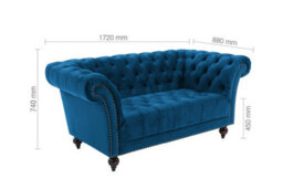 Birlea Chester 2 Seater Sofa Blue - thumbnail 9