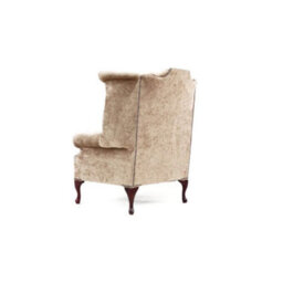 Chesterfield High Back Wing Chair Boutique Silver Real Velvet Bespoke In Queen Anne Style - thumbnail 6