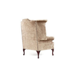 Chesterfield High Back Wing Chair Boutique Silver Real Velvet Bespoke In Queen Anne Style - thumbnail 7