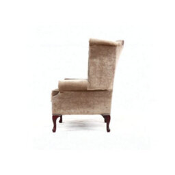 Chesterfield High Back Wing Chair Boutique Silver Real Velvet Bespoke In Queen Anne Style - thumbnail 4