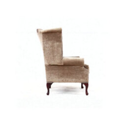 Chesterfield High Back Wing Chair Boutique Silver Real Velvet Bespoke In Queen Anne Style - thumbnail 5