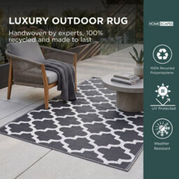 Homescapes Nola Geometric Black & White Outdoor Rug, 240 X 300 Cm - thumbnail 2