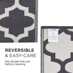 Homescapes Nola Geometric Black & White Outdoor Rug, 240 X 300 Cm - thumbnail 6