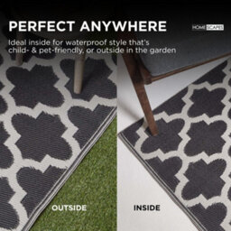 Homescapes Nola Geometric Black & White Outdoor Rug, 240 X 300 Cm - thumbnail 5