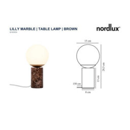 Nordlux Lilly Glass Table Lamp Hand Blown Glass Brown,mains - thumbnail 4