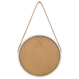 Berkfield Wall Mirror With Strap 40 Cm Silver - thumbnail 5