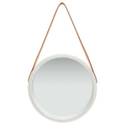 Berkfield Wall Mirror With Strap 40 Cm Silver - thumbnail 2