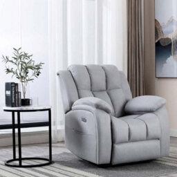 More4Homes Electric Powered Recliner Chair With Usb Charger And Pocket Storage In Leather-Look Grey Technology Fabric - thumbnail 7