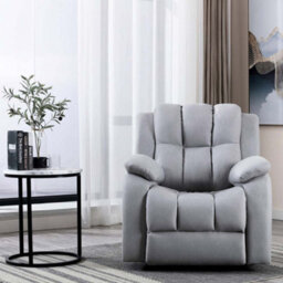 More4Homes Electric Powered Recliner Chair With Usb Charger And Pocket Storage In Leather-Look Grey Technology Fabric - thumbnail 8