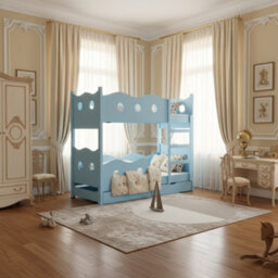 Nemo 160 Bunk Bed For 2 With Mattresses Slats And Storage Durable Functional Kids And Teen Furniture For Any Bedroom Blue - thumbnail 3